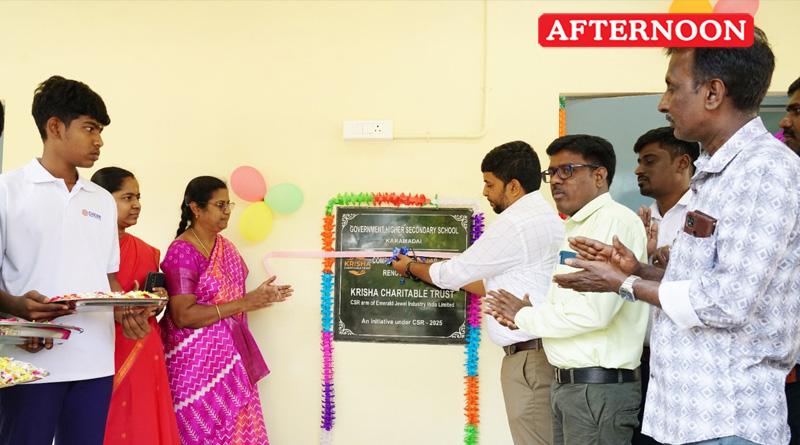 Emerald Jewel Industry Renovates Computer Lab and Kitchen at Government School in Karamadai